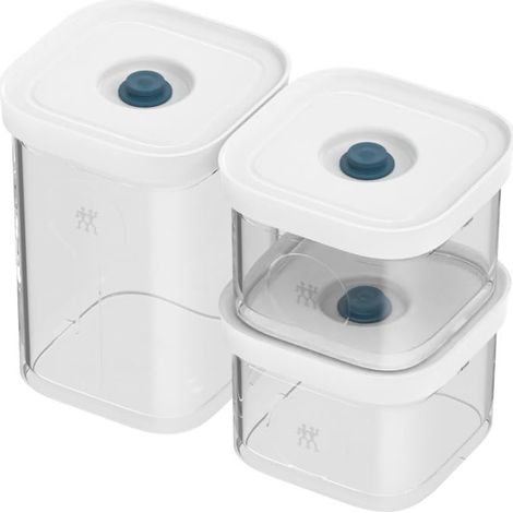 Lot de 3 boîtes sous vide S, 2 tailles S et 1 taille 2S, rangement hermétique et sous vide, passe au lave-vaisselle, transparent