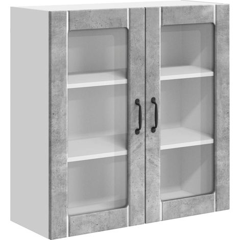 Maison Exclusive - Mobile in vetro da parete LUCCA Grigio Cemento 80 x 31 x 80 cm