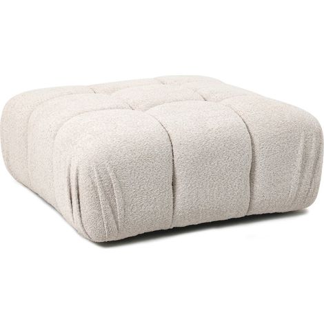 Pouf modulable beige en bois de pin et polyester élégant - beige naturel texturé