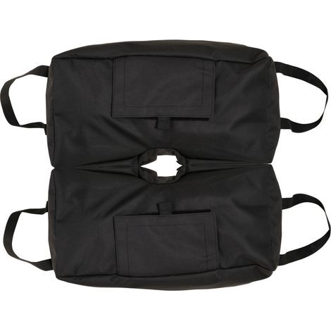 AMXCNOY Support de parasol de marché avec sacs de sable, 2 sacs remplissables de 50 kg, pelle incluse, noir (1/5)
