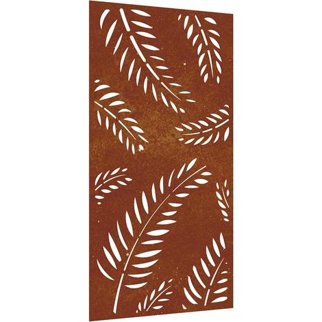 Décoration murale jardin 105x55 cm acier corten design feuille