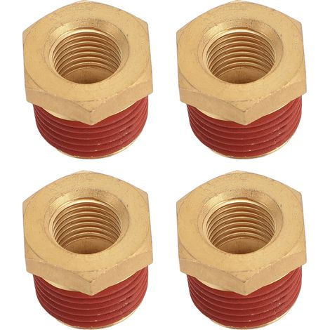 Raccord réducteur laiton 10 pièces, filetage mâle 1/2 vers femelle 1/4 NPT, adaptateur manchon pour tuyauterie avec joints caoutchouc étanches (1/5)