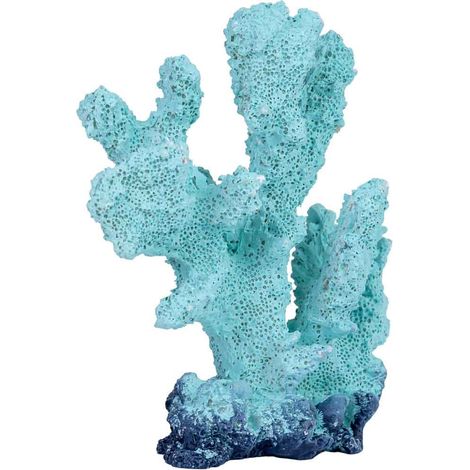 Figura de decoración coral de resina azul 12x5x12h cm