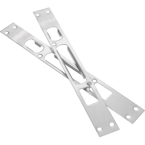 Plaque en Acier Inoxydable Argentée, Lot de 2pcs pour Renfort Sécurisé de Porte, Finition Non Écaillée, pour Protection Effraction (1/5)