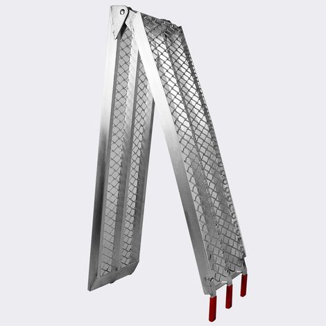 Rampe de chargement multi-usage pliante aluminium rail collision 226 cm jusqu'a 340 kg gris