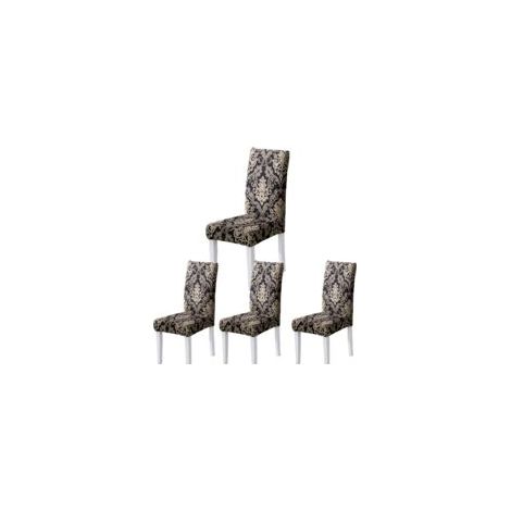 Lot de 4 housses de chaise style baroque – Tissu jacquard – Pour chaises (1/5)
