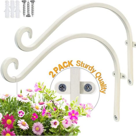 Lot de 2 supports pour paniers suspendus  Décoration murale Suspension pour plantes  Crochet mural  Crochet pour lanterne (1/5)