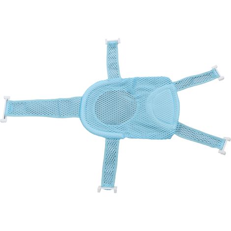Fünf-Ecken-Badewannensitz-Stütznetz, rutschfest, verstellbar, atmungsaktiv, weiches Kopfstützennetz für Babys, blau (1/5)