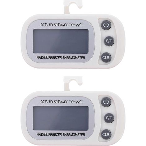 Lot de 2 thermomètres Wi-Fi numériques portables pour réfrigérateur/frigo-9X6X2CM-White (1/3)