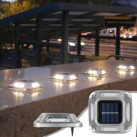 Lot de 2 lampes solaires LED carrées pour jardin, aménagement paysager, cour, terrasse - Éclairage extérieur étanche --AquaForge