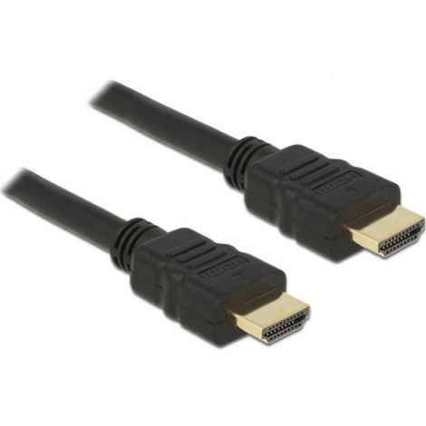 Câble de raccordement Delock HDMI Fiche mâle HDMI-A 0.5 m noir 84751 contacts dorés, 4K UHD, blindag