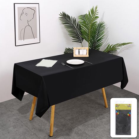 Tablecloth Plastique - 137 x 183 cm - Jetable - Pour Table Rectangulaire - Buffet Fêtes Réveillon - 1 Pièce (1/5)