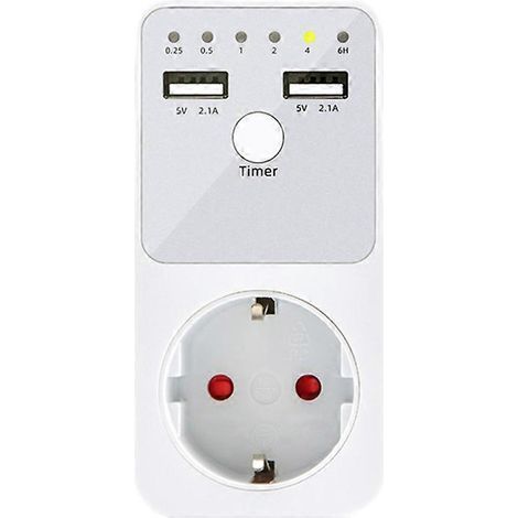 Prise électrique programmable intelligente avec minuteur 6 h pour interface USB. compatible UE. (1/5)