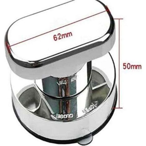 Ventouse - Poignée Porte Verre Miroir - Salle De Bain Cuisine Réfrigérateur Tiroir - Charge 5 Kg - 6,6 X 6,5 X 5 Cm (1/4)