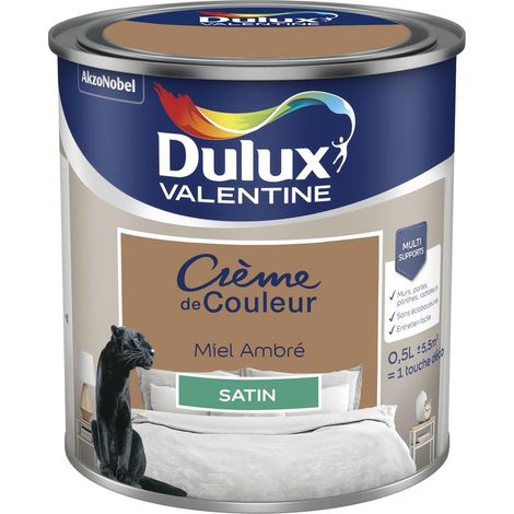 [PROMO] Peinture Crème De Couleur Satin Miel Ambré 0,5 L - Dulux Valentine