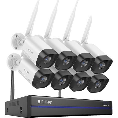 Système de vidéosurveillance sans fil, résolution 8MP, audio bidirectionnel, 16CH NVR 8Pcs Caméra, Aucun (1/2)