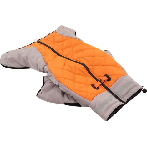Gilet pour chien à col roulé réfléchissant, épais et chaud, idéal pour l'automne et l'hiver, gris et orange, taille 6XL (1/5)