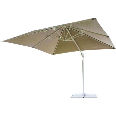 Ombrellone da giardino 3x4 mt con palo girevole in alluminio e antivento Mercurio -  1 BurlyWood