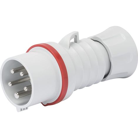 Straight Mobile Plug IP54 3P+N+E 32A 380-415 50/60 Hz Red Shroud Wiring