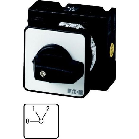 commutateur à gradins pour chauffage Contacts: 2 32 A plastron: 0-2 60 ° à accrochage Montage EATON T3-1-91/E