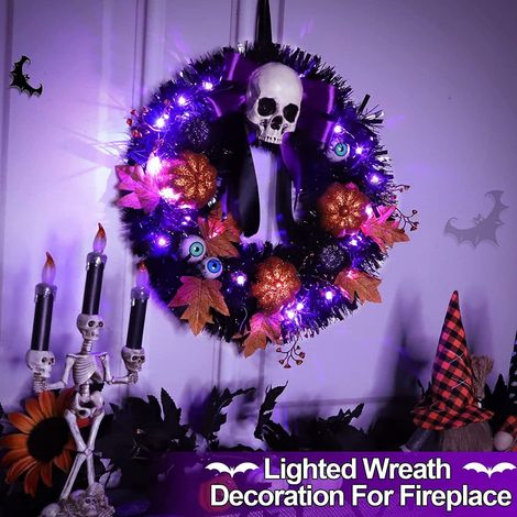 Skeleton Decoration - 38x35x10 Cm - Indoor Outdoor Halloween Wall Fireplace Decor - 1 Piece (1/5)