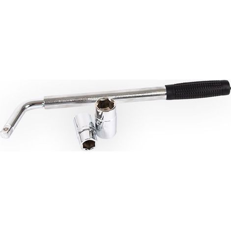 Clé à douille pour roue de voiture - Poignée extensible - Tailles des douilles : 17 mm, 19 mm, 21 mm, 23 mm - Compatible avec tous les véhicules standard
