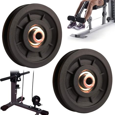 2 Pièces Roulement Poulie Nylon Le Noir, Pièces d'Équipement De Gymnastique Roulement, pour Pièce de Rechange d'Équipement de Fitness, Accessoire de Musculation, Accessoire de Bricolage (1/5)