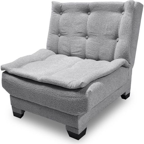 Fauteuil transformable en banquette Lefkada Tissu texturé Gris
