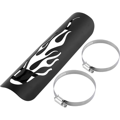 Bouclier d'isolation thermique pour tuyau d'échappement de moto, silencieux, couvercle de protection chauffant, noir (1/5)