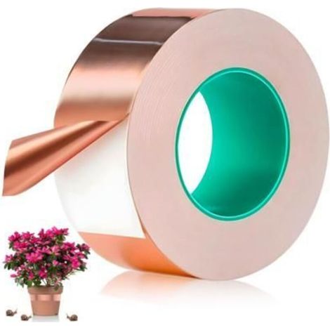 Copper pest control tape 50mm x 20m, double-sided for slugs and snails, EMI shielding adhesive copper foil sheet.