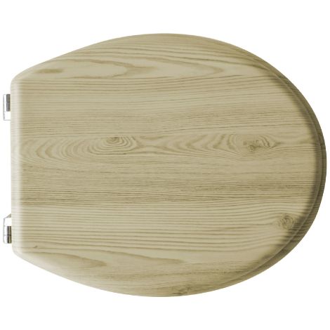 Sedile wc coprivaso in legno acero universale copriwater 43,7-46,7 x 37 cm cerniere tipo A regolabili vaso water (1/2)