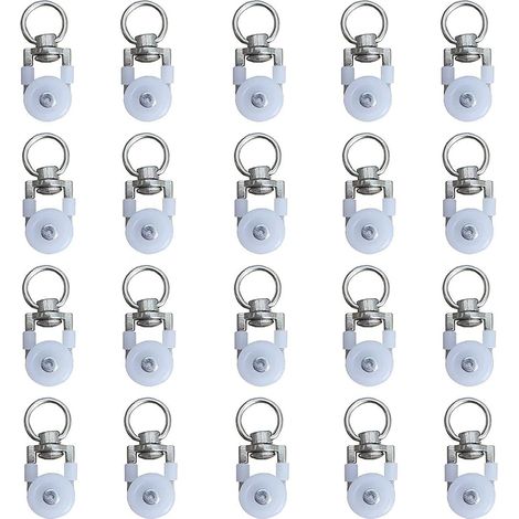 20 pcs Roue de Poulie en Métal. Rouleaux de Rail.Rouleaux de Tringle à Rideaux GlissièRes. Poulie Silencieuse. Rail de Rideaux FenêTre Double Rail Rouleau. pour Tringles à Rideaux H206 (1/5)