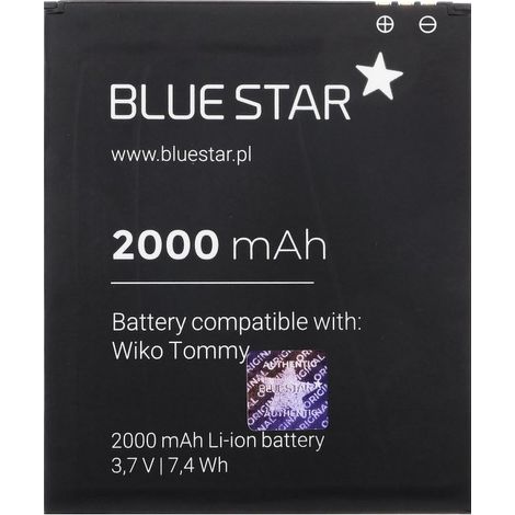 Bluestar Akku Ersatz kompatibel mit Wiko Tommy / Tommy 2 2000mAh Li-lon Austausch Batterie Accu Wiko 4901 (1/4)