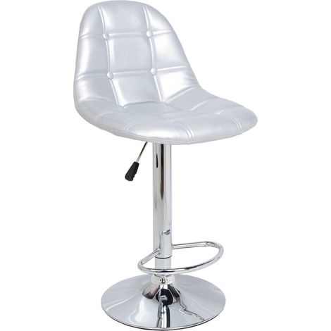 Sgabello girevole Button silver elevazione a gas 89 111 cm seduta 52 x 44 cm acciaio cromato (1/2)