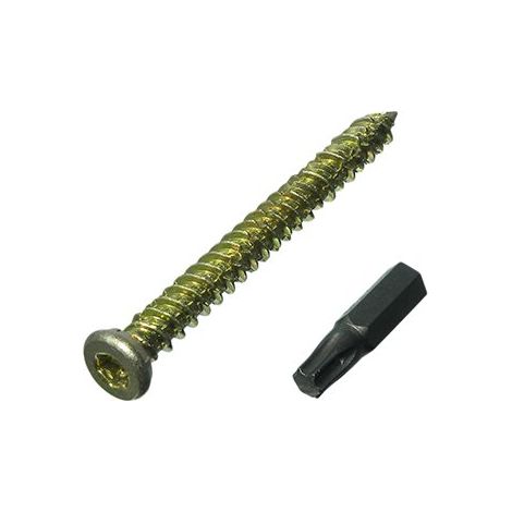 Lot de 100 vis pour cadre de porte fenêtre + capuchons 7,5 mm 132 mm + embout Torx
