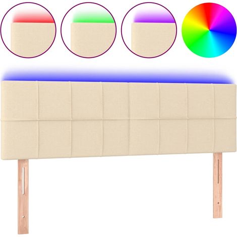 Maison Exclusive - Testiera a LED Crema 144x5x78/88 cm in Tessuto (1/5)