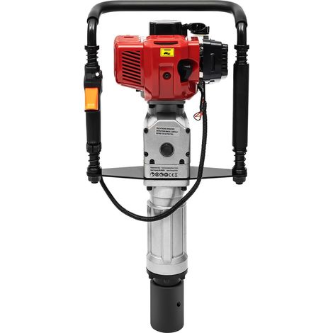 52CC 2 Stroke Gas Powered T Post Driver, 1900W Gas Powered Pile Driver Fence Post Driver Portable Petrol Piledriver Single Cylinder Air Cooling 6500r/min, with 2 Post Driving Head