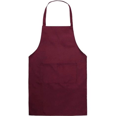 Einfache Schürze mit Taschen, Lätzchen, Küche, Kochen, Backen, Erwachsene-Wine Red