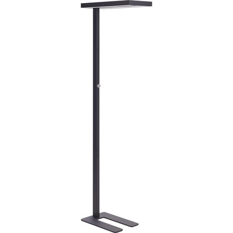Lámpara de pie LED de metal negro 197 cm altura interruptor oficina Taurus (1/5)
