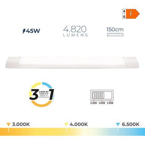 LED-Streifen 45 W, variable Lichttemperatur 6500 K / 4000 K / 3000 K, 4820 Lm, 150 x 2,6 x 7,4 cm