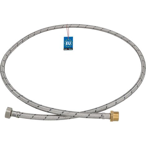 KOTARBAU® Flexible Robinet 1/2" x 1/2" - Flexible Eau - Tuyau Robinet 150 cm - Mâle x Femelle - Rallonge Robinet Cuisine Flexible - Acier Inoxydable - Tuyau Flexible Plomberie (1/4)
