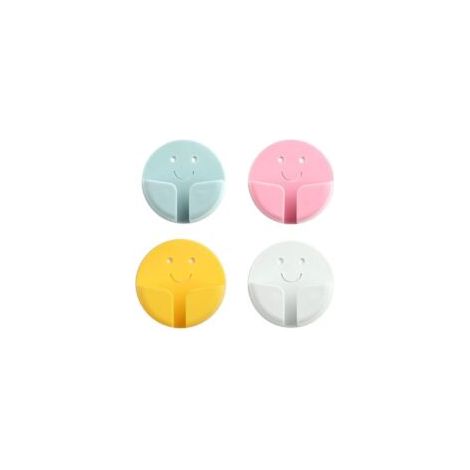 Paquete de 8 ganchos de plástico con soportes adhesivos sin perforaciones - Crezuo (1/4)
