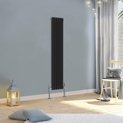 Warmehaus Traditional Double Black Tall Radiator 1500x290mm (1/3)