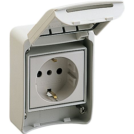 Toma empotrable con brida 2P+T 10/16A para cajas Kaedra 81141 de Schneider (1/2)