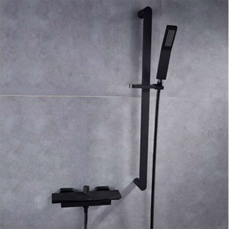 Black Waterfall Wall-Mounted Bath Mixer Tap, Wall-Fixed Bath Faucet for Bathroom, Bath Faucet with Hand Shower, Bath Mixer Tap, The Small (C) (1/5)