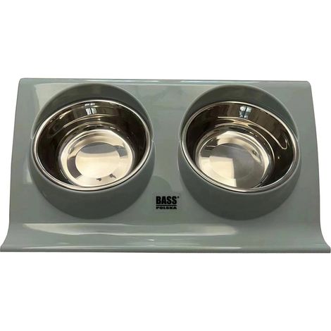 Futternäpfe für Hunde und Katzen mit Kunststoffständer, 2er-Set (1/5)