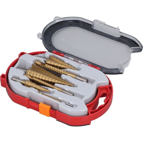 6-teiliges Set Stufenbohrer mit gerader Nut und Rundschaft aus Titan-HSS-Sägebohrer zum Reiben von Metall (1/5)
