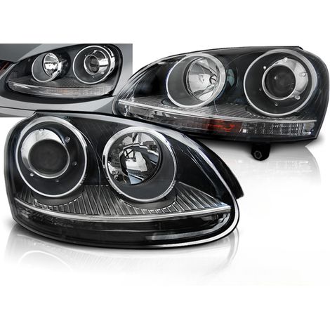 Paire de feux phares VW Golf 5 de 10/2003 a 2009 look GTI noir-27361945