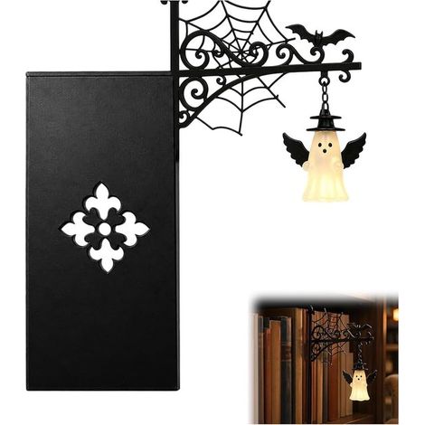 Serre-livres avec lanterne LED – Édition fantôme 02 – Support de livre et veilleuse – Étagère décorative – Lumière chaude (1/5)