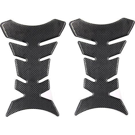 Tampon Reservoir Moto - Carbono Sintetico 3D - Universal Para Motocicletas - Negro 18 x 12 cm - 1 Unidad (1/5)